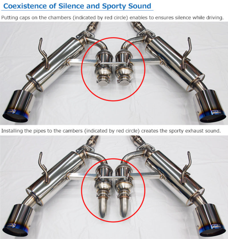 HKS 2017 Infiniti Q60 (RWD) High-Performance Dual Hi-Power Titanium Tip Catback Exhaust for Enhanced Driving Experience