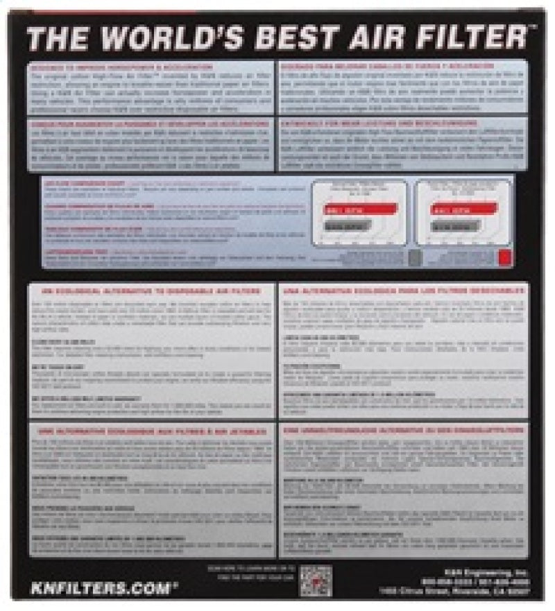 K&N High-Flow Replacement Air Filter for Land Rover Range Rover 4.0/4.6L (1997 - 2002) and Discovery 4.0/4.6L (1999 - 2004)