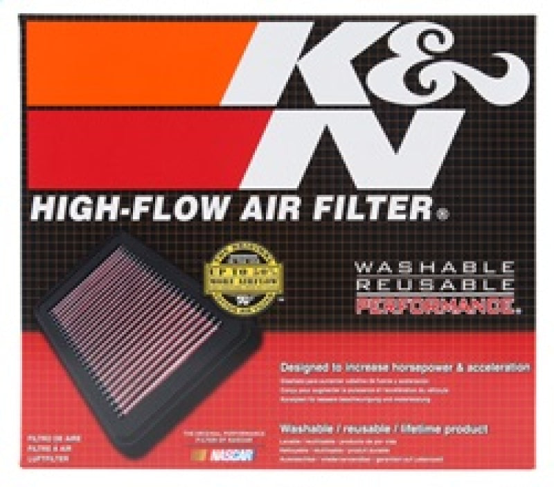 K&N High-Flow Replacement Panel Air Filter - 12.313in OS L x 10.313in OS W x 1.188in H for 2013 - 2024 Cadillac ATS, CTS & Chevrolet Camaro