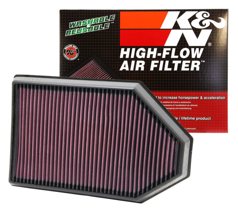 K&N High-Flow Replacement Air Filter for 2011-2023 Chrysler 300/300C, Dodge Challenger 3.6L/5.7L/6.4L, and Dodge Charger 3.6L/5.7L