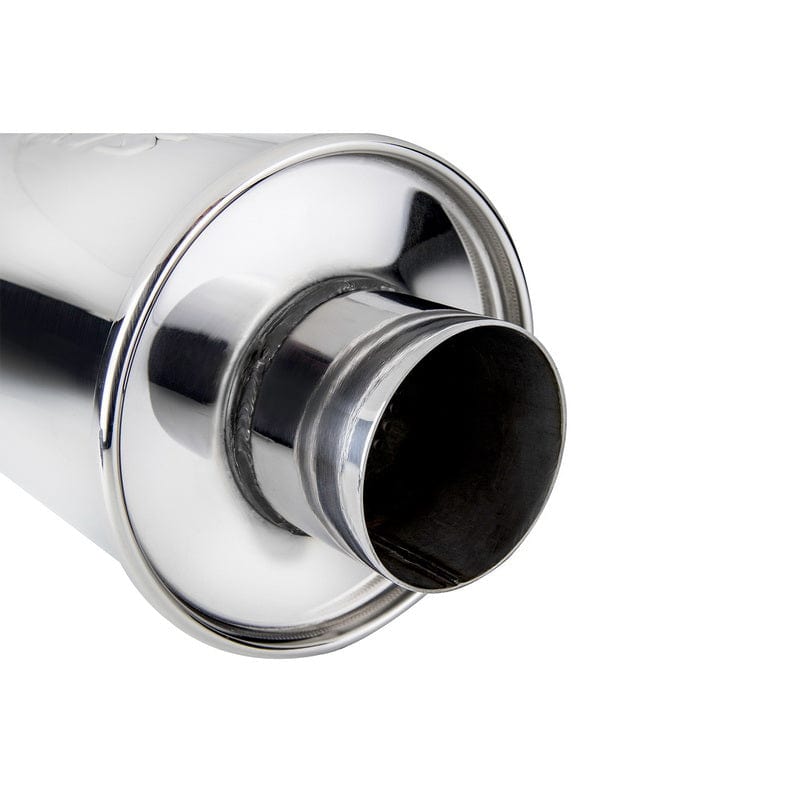 DC Sports Universal High - Performance Round Muffler with 3 - Inch Inlet and 3 - Inch Outlet