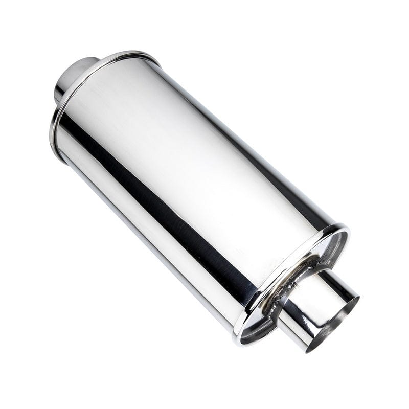 DC Sports Universal High - Performance Round Muffler with 3 - Inch Inlet and 3 - Inch Outlet