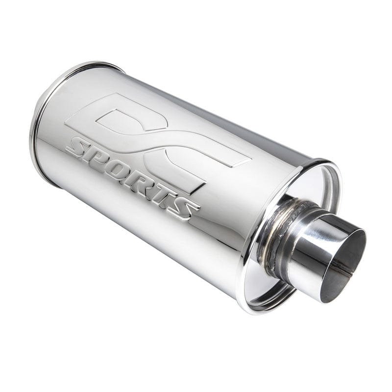 DC Sports Universal High - Performance Round Muffler with 3 - Inch Inlet and 3 - Inch Outlet